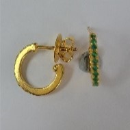 Emerald 925 Silver Earrings –0