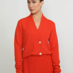 Appenzell Cardigan - Appenzell Merino Wool Orange Wrap Cardigan